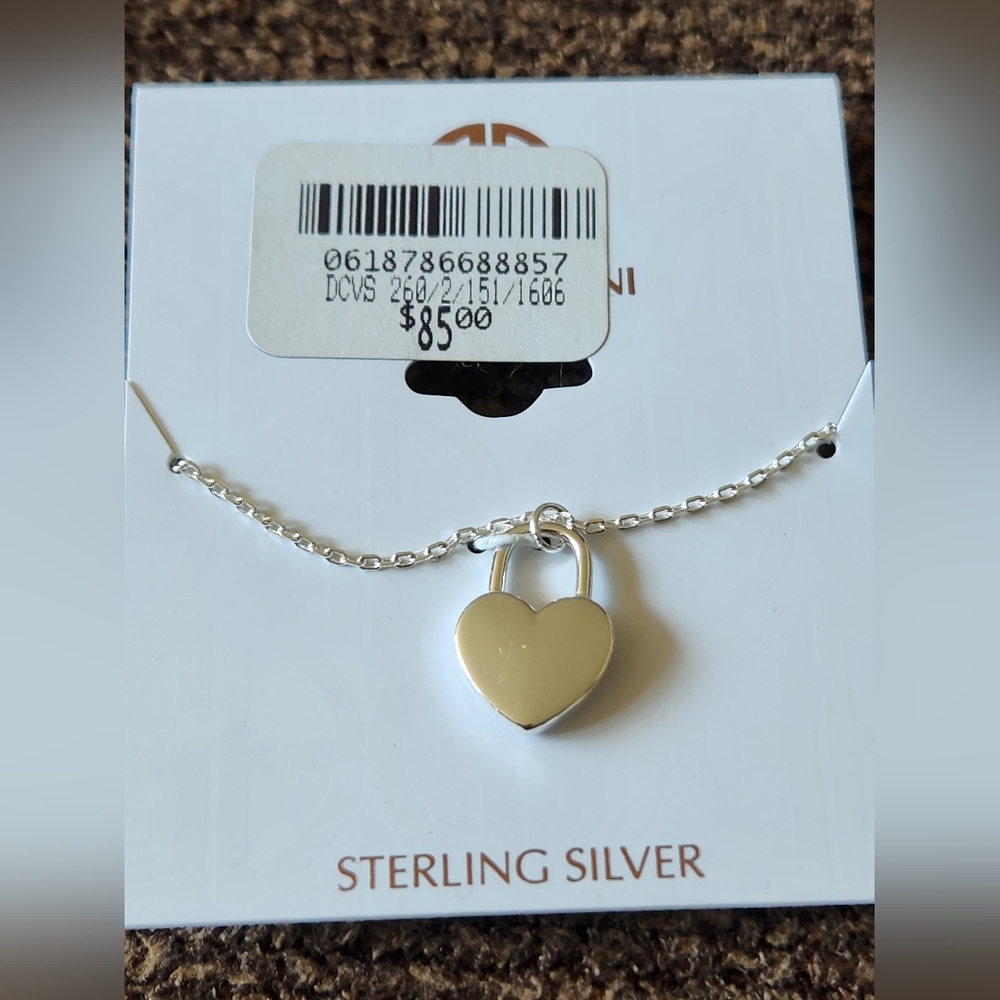 Giani Bernini Sterling Silver Heart Lock Necklace NWT